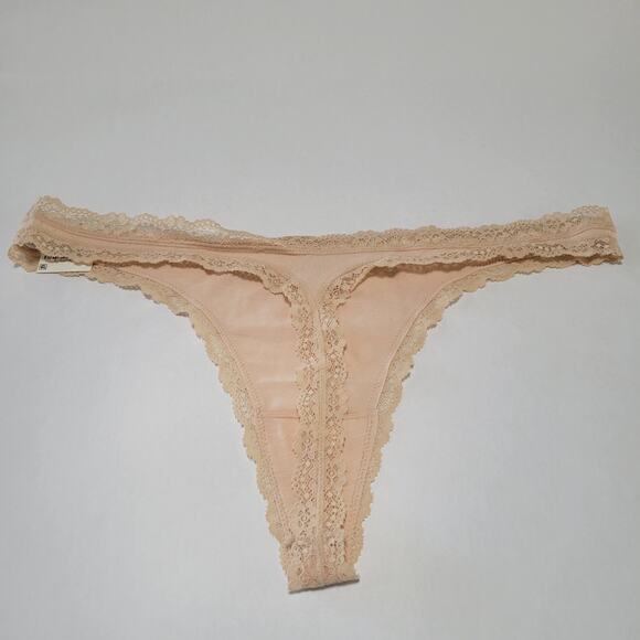 Jenni Women's Lace-Trim Thong Underwear Panties Chai NWT Plus Size XXL - Picture 5 of 5